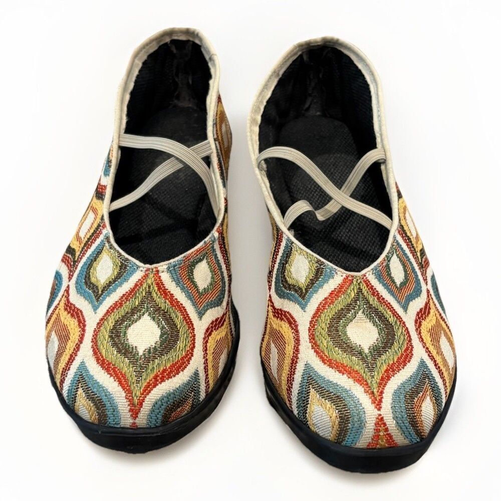 Apropos Jelly Belly Women’s Comfort Slip-on Flat Travel Shoes Sz 8 Tropical
